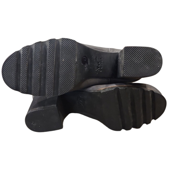 Sorel 9 Gray Danica 3" Stacked Heel Waterproof Boots Lug Sole Side Zip 5" Shaft - Picture 7 of 8